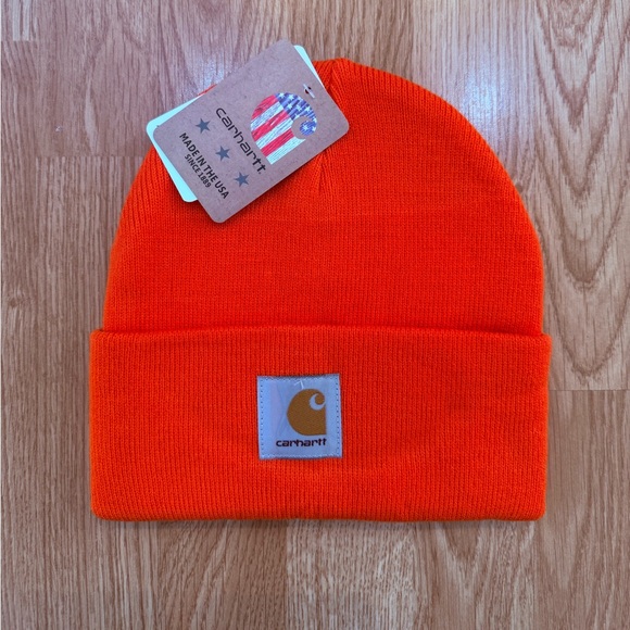 Brand New Carhartt Beanie NWT Safety Orange - Picture 2 of 4